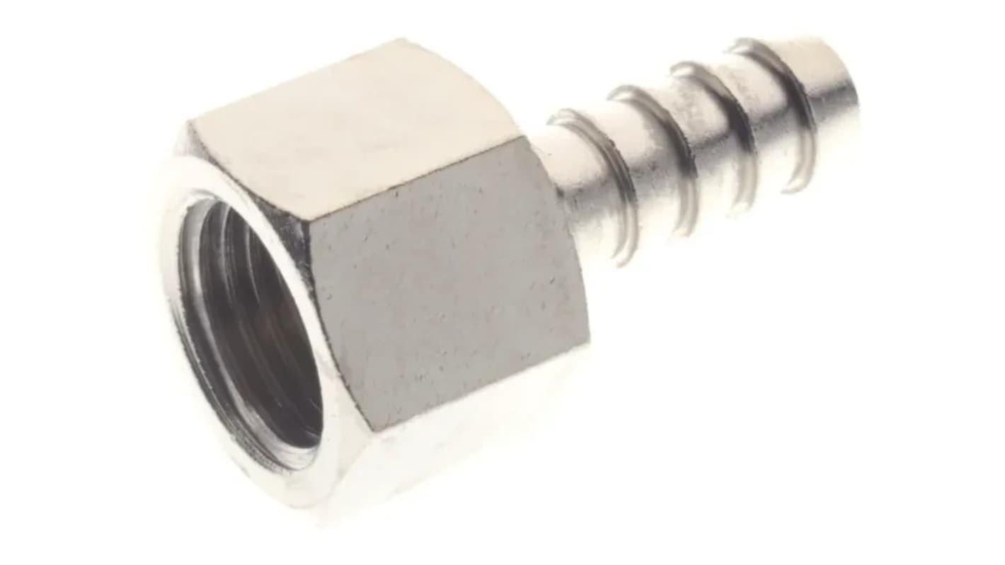 RS PRO Hose Connector, Straight Hose Tail Adaptor, BSPP 0.125in 6mm ID, 100 bar