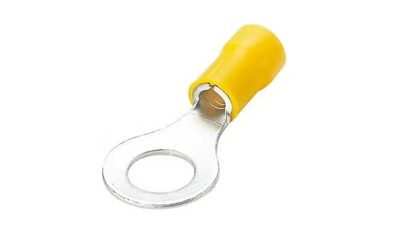 RS PRO Insulated Ring Terminal, M12 Stud Size, Yellow