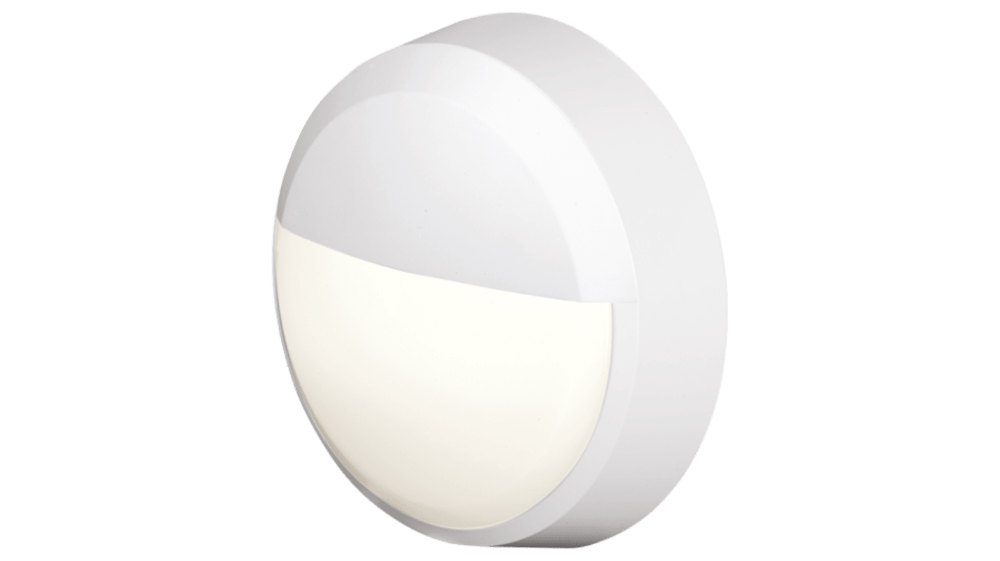4lite UK Round LED Bulkhead Light, 12 W, 220 → 240 V, , Lamp Supplied, IP54, Pylus