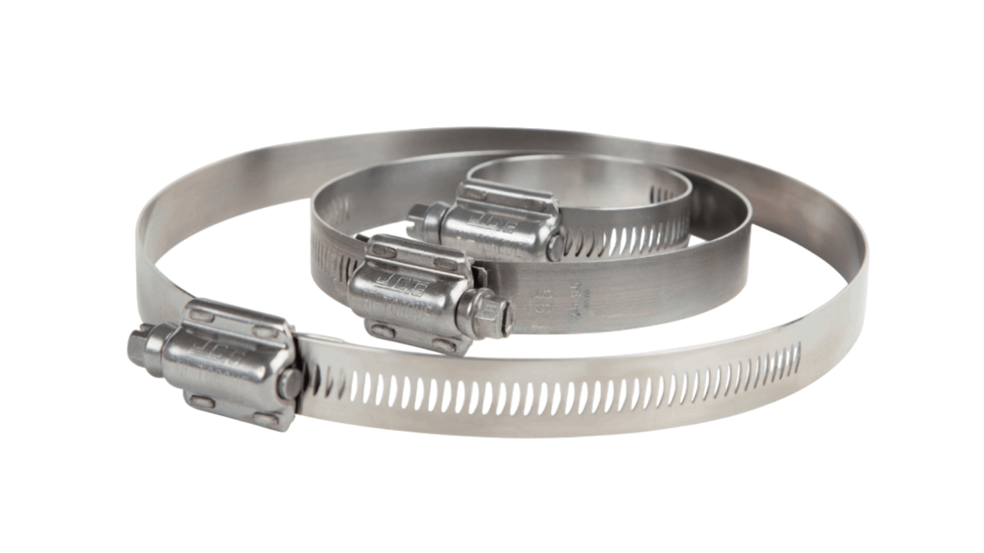 HI-TORQUE Stainless Steel Slotted Hex Hose Clip, 330 → 360mm ID