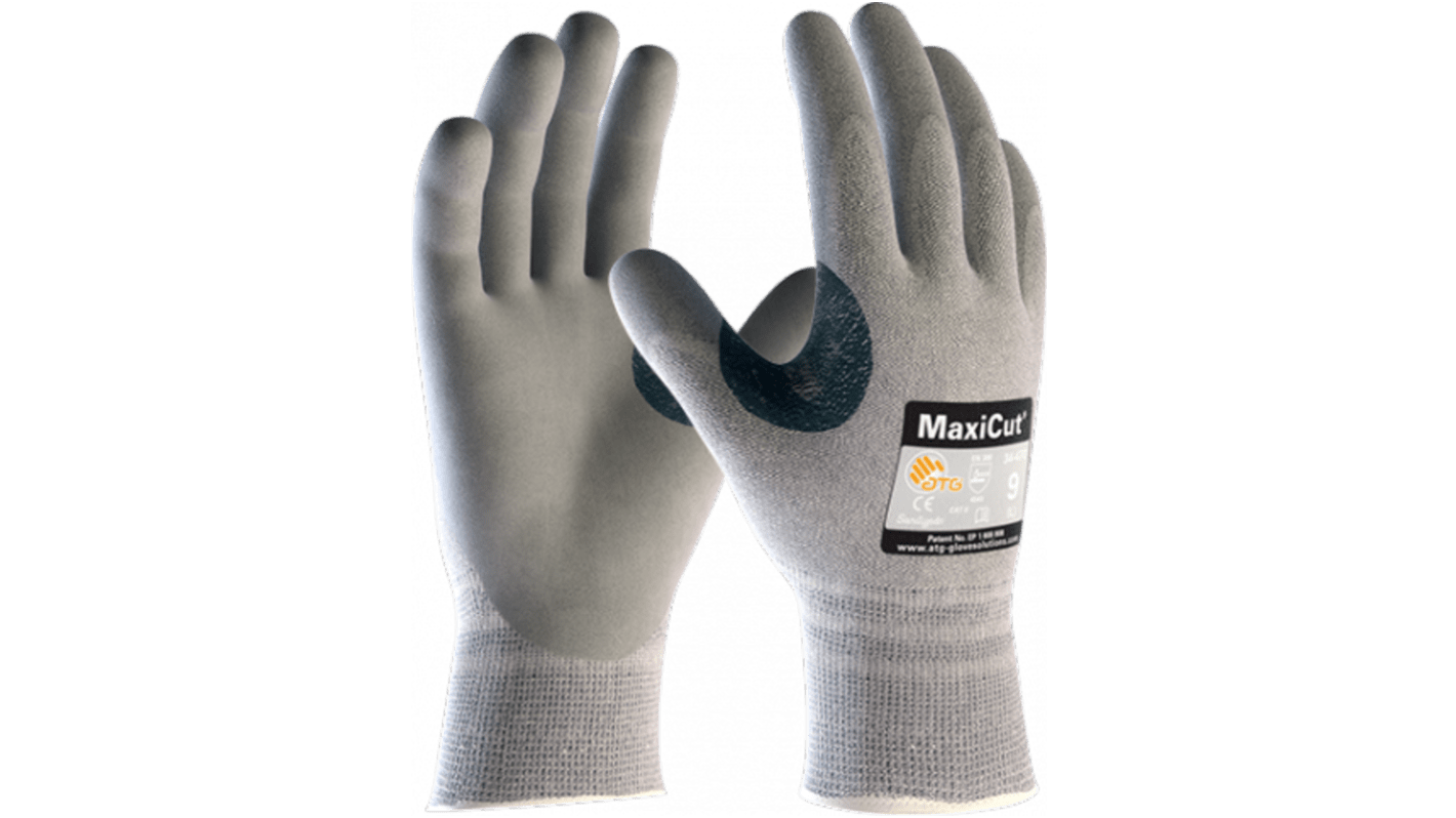 ATG Maxicut Grey Spandex Cut Resistant Work Gloves, Size 11, NBR Coating