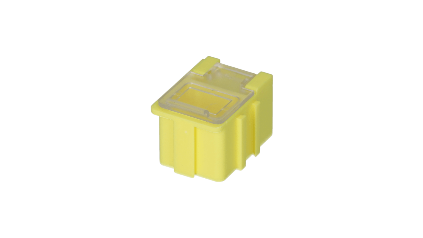 Licefa 1 Cell Transparent, Yellow Compartment Box, 21mm x 21.8mm x 29.4mm