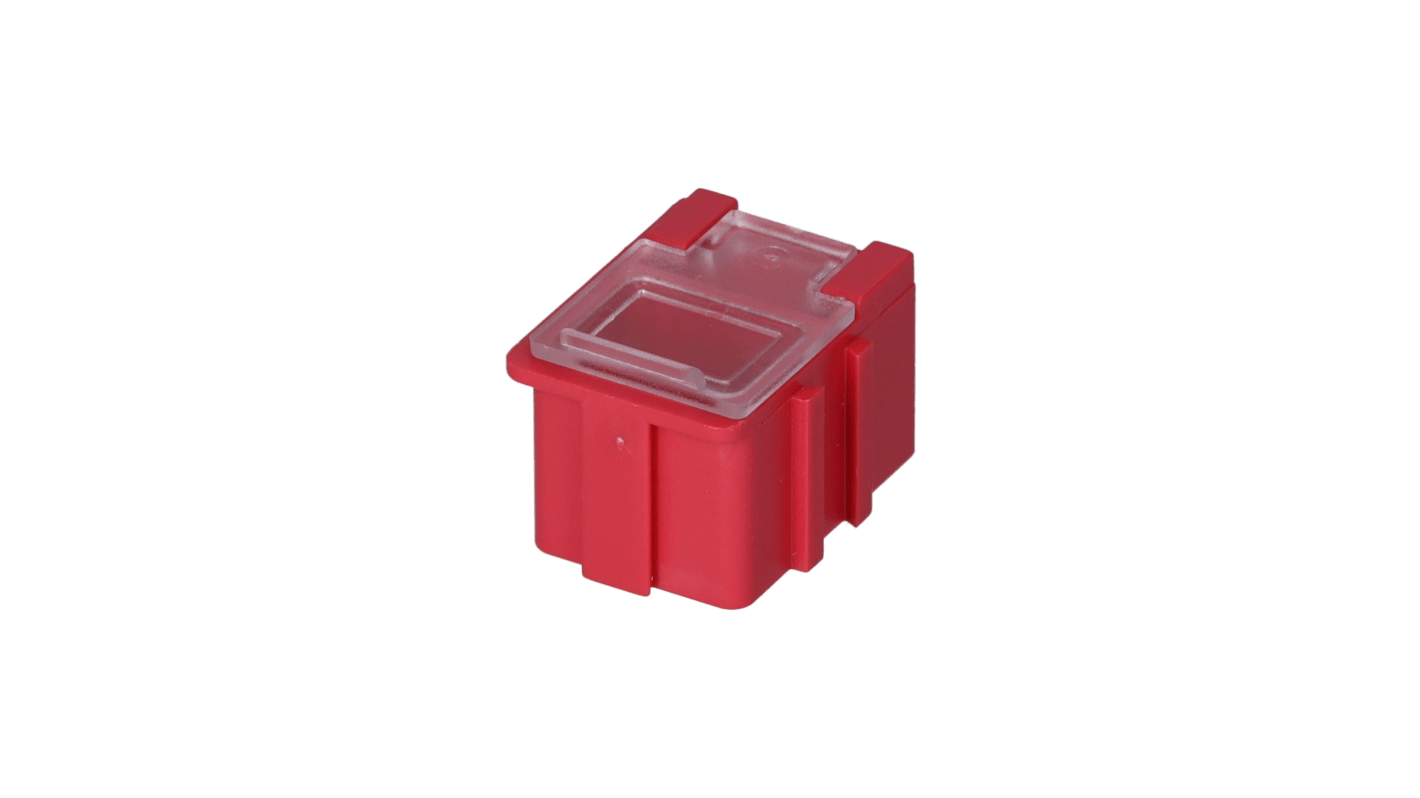 Licefa 1 Cell Red, Transparent Compartment Box, 21mm x 21.8mm x 29.4mm