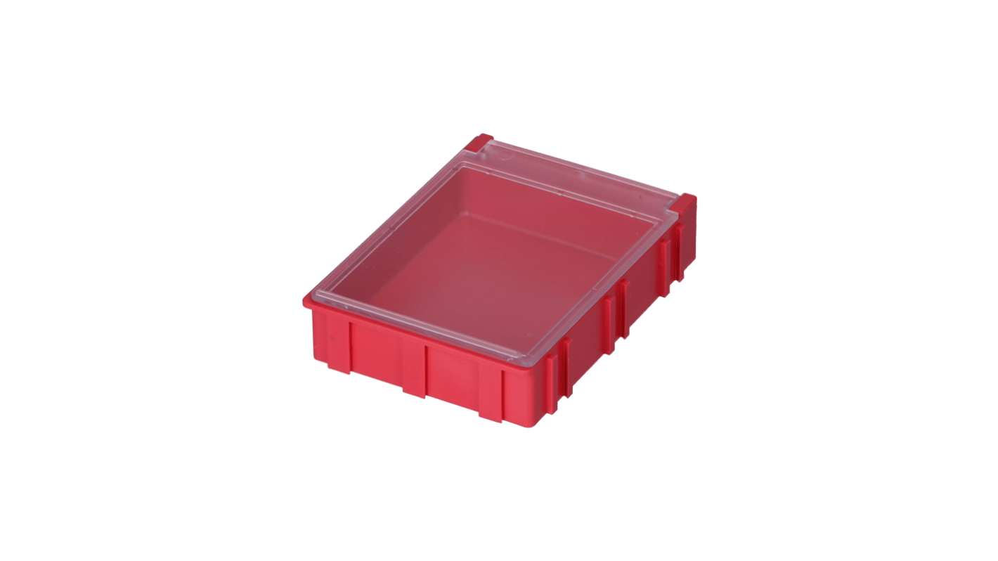 Licefa 1 Cell Red, Transparent Compartment Box, 21mm x 63mm x 85.3mm