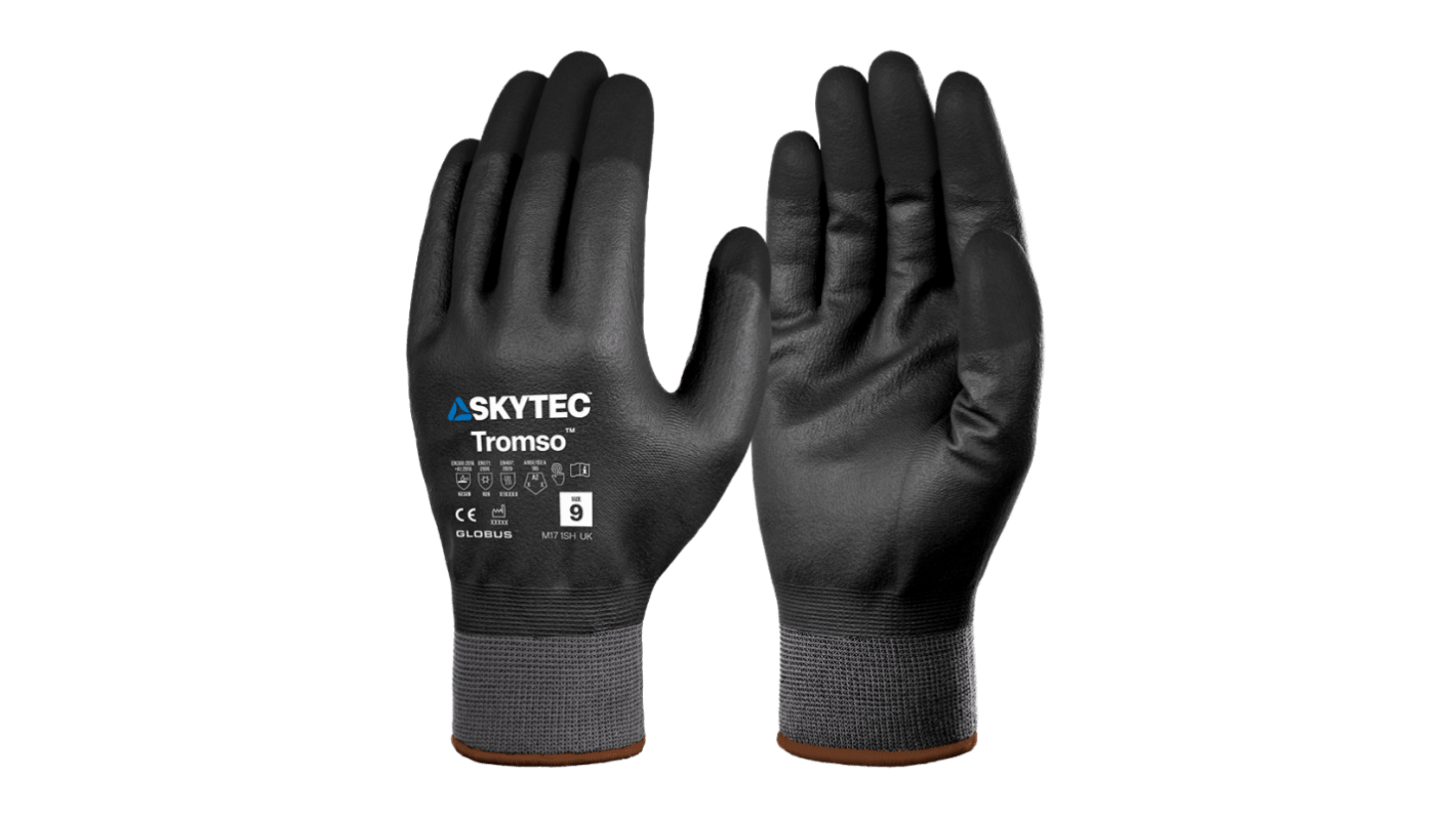 Skytec Skytec Tromso Black Acrylic, Nylon (Liner) Cold Resistant Work Gloves, Size Extra Small, Microporous Nitrile