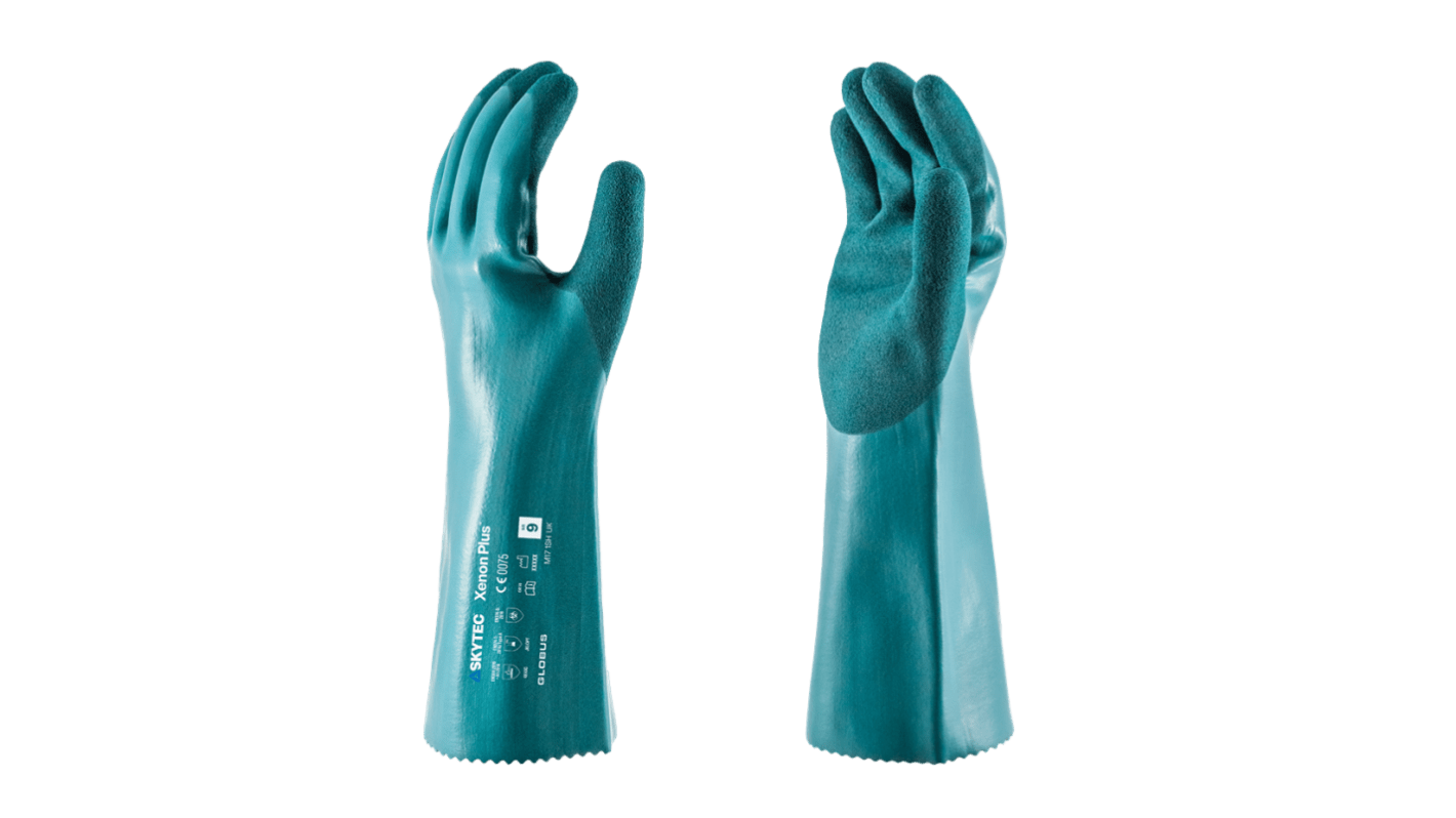 Skytec Xenon Plus Green Chemical Resistant, Cut Resistant Work Gloves, Size XXL, Nitrile Coating