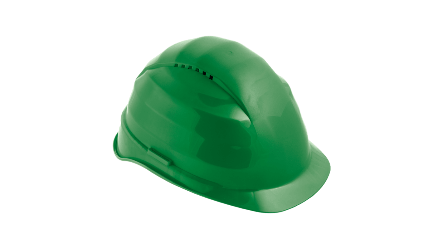 Skytec Rockman Green Safety Helmet with Chin Strap, AdjustableVentilated