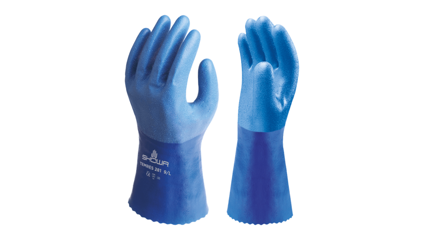 Showa 281 Blue Nylon General Purpose, Waterproof Work Gloves, Size XXL, Polyurethane Coating