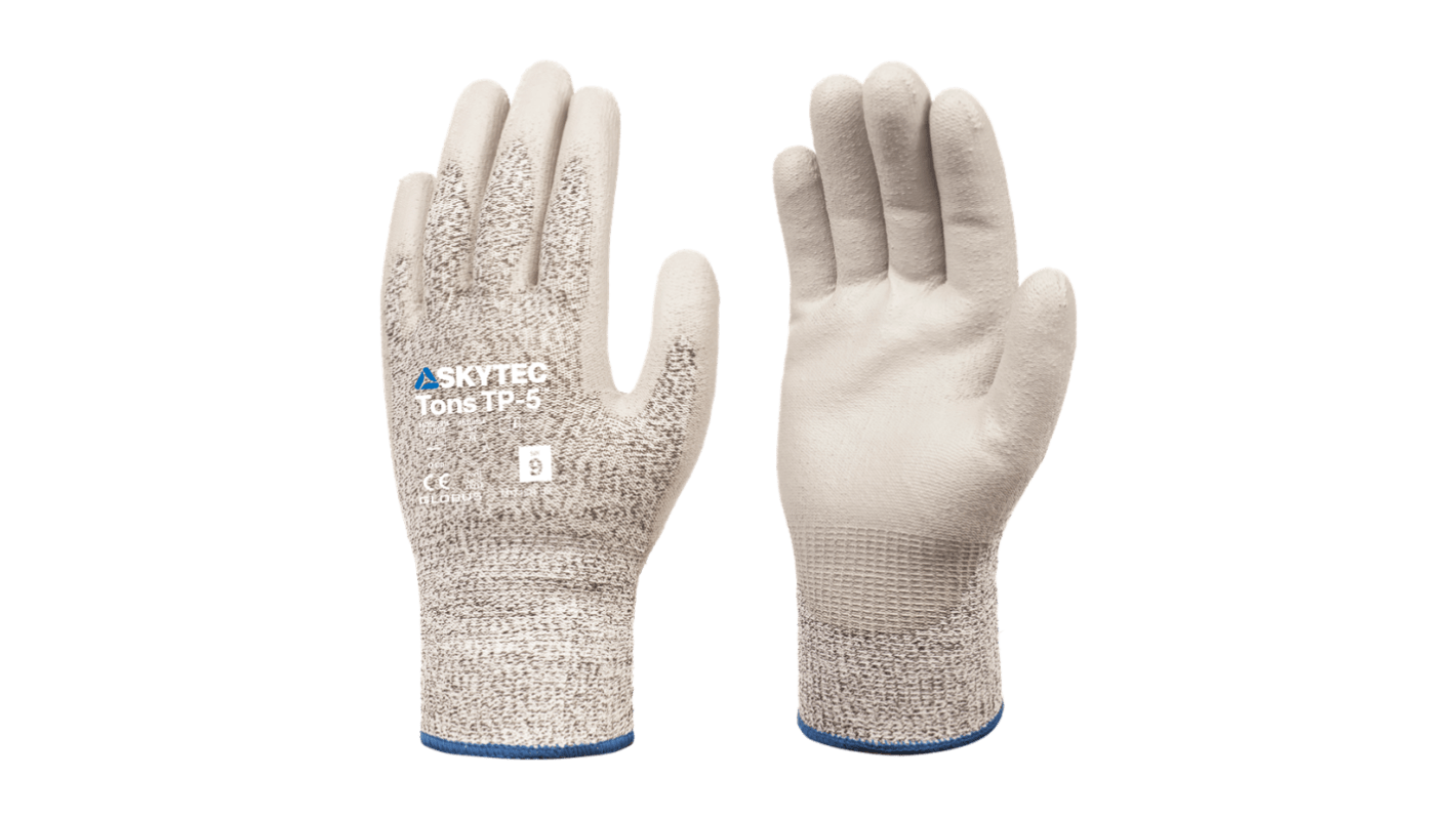 Skytec Tons TP-5 Grey, White 13 Gauge HPPE, Glass Fibre, Recycled Polyester Abrasion Resistant, Cut Resistant Work