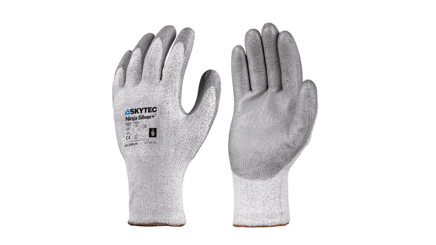 Skytec Ninja Silver+ Grey Glass Fibre, HPPE, Nylon Cut Resistant, Dry Environment, Good Dexterity, Oil Resistant Work