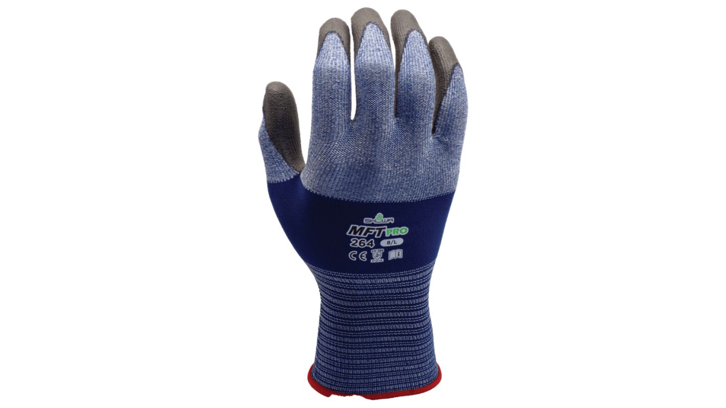 Showa KV660 Blue Kevlar Chemical Resistant, Cut Resistant Work Gloves, Size Small, PVC Coating