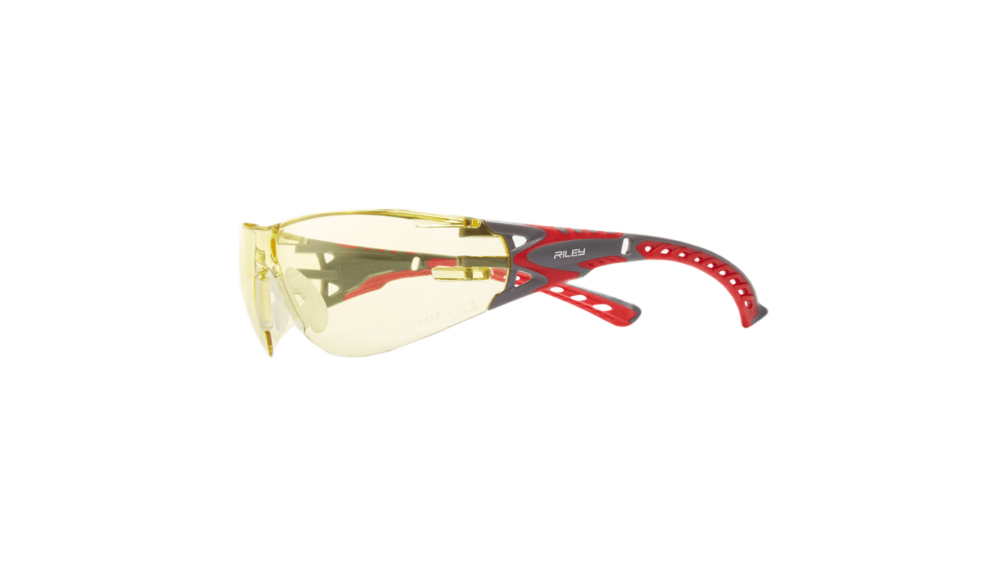 Riley Evo Small Anti-Mist UV Safety Spectacles, Amber Polycarbonate Lens, Vented