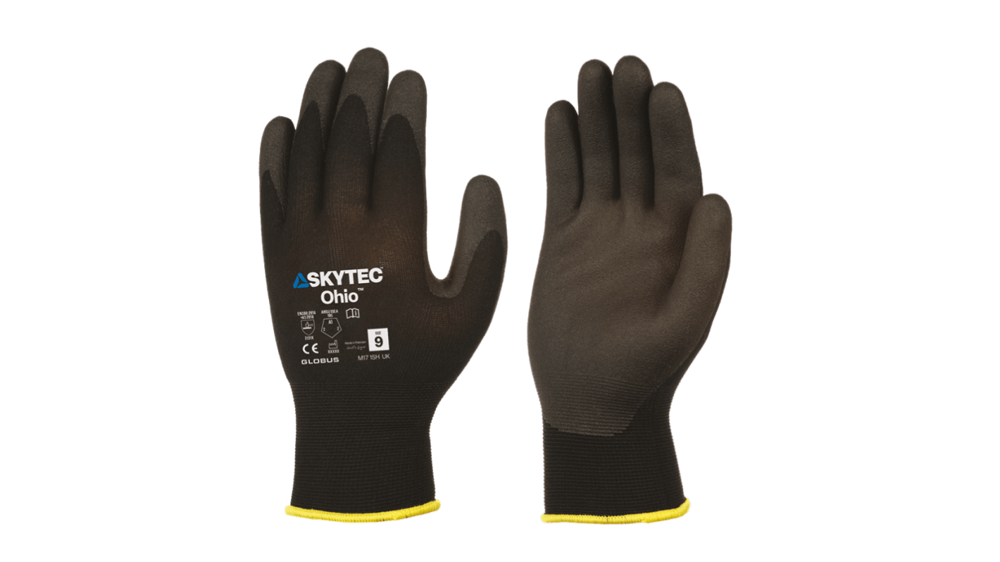 Skytec Radius EW151 Black, Grey Nylon Cold Environment, Wet Environment Work Gloves, Size Small, Latex, Natural Rubber