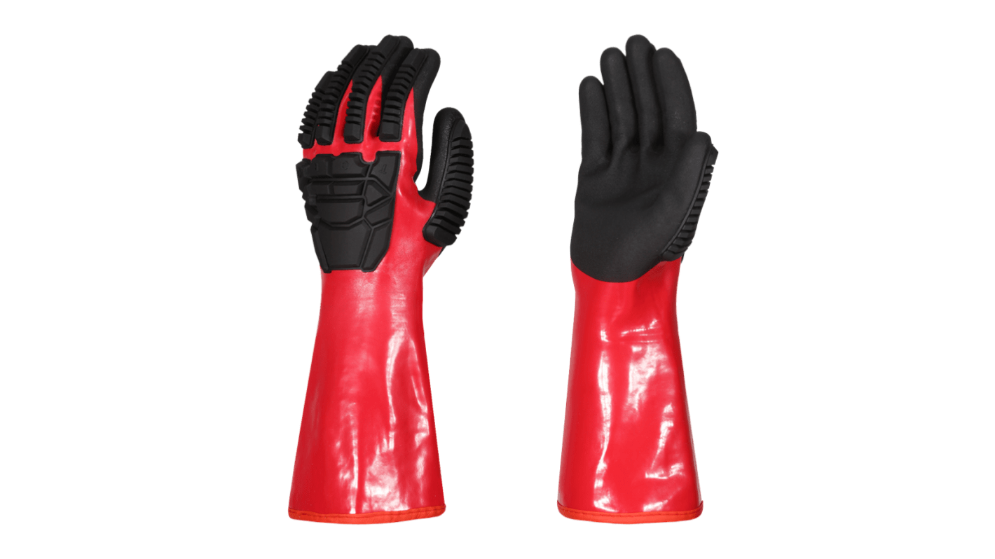 Skytec Torq Chem X Black/Red Aramid, Steel Fibre Chemical Resistant, Cut Resistant Work Gloves, Size XXL, Nitrile, PVC