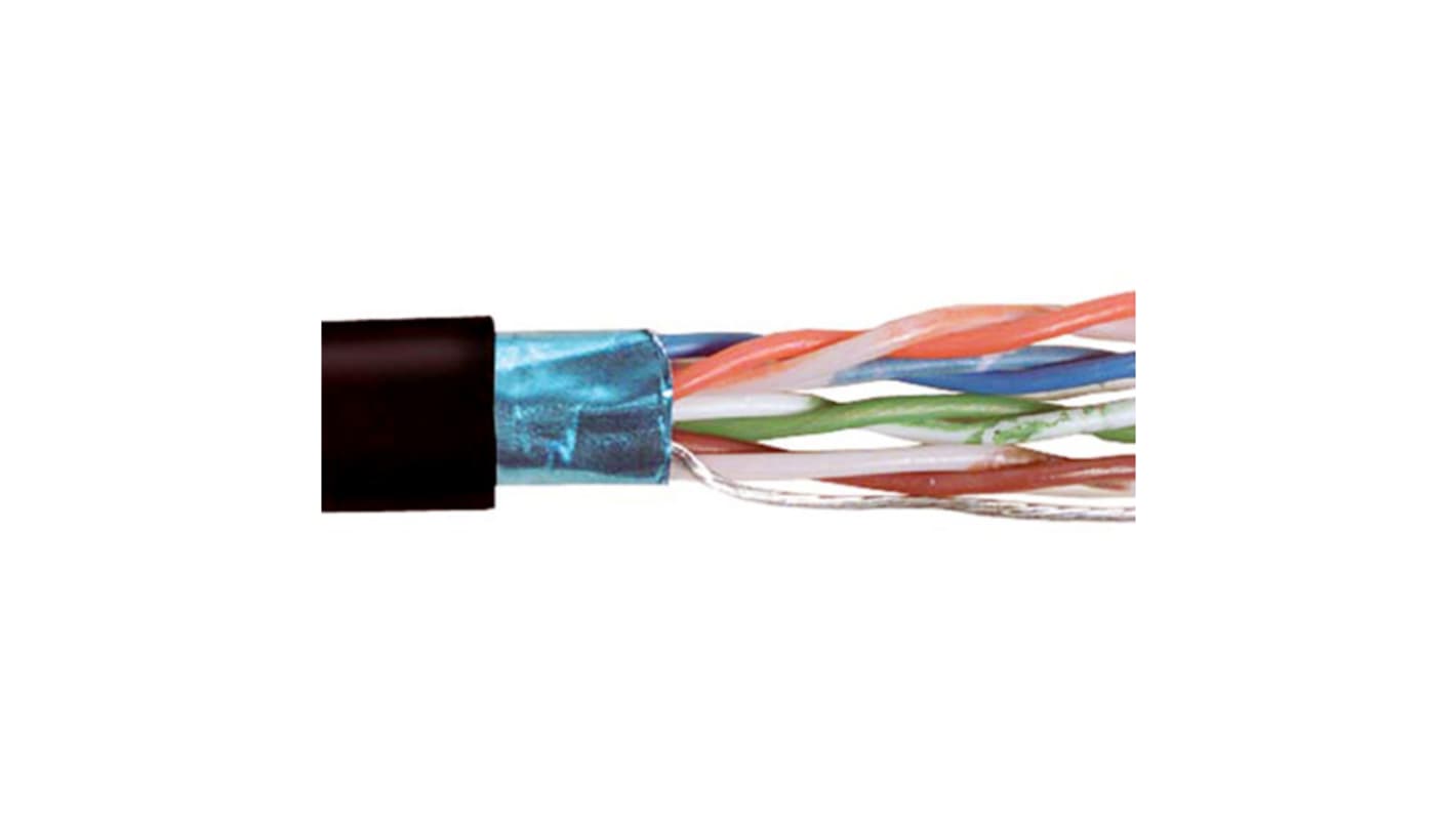 L-Com TFC Series Twisted Pair Cable, 8 Cores, Screened, 26 AWG, 1000ft, Screened Shield, Cat5e Cable
