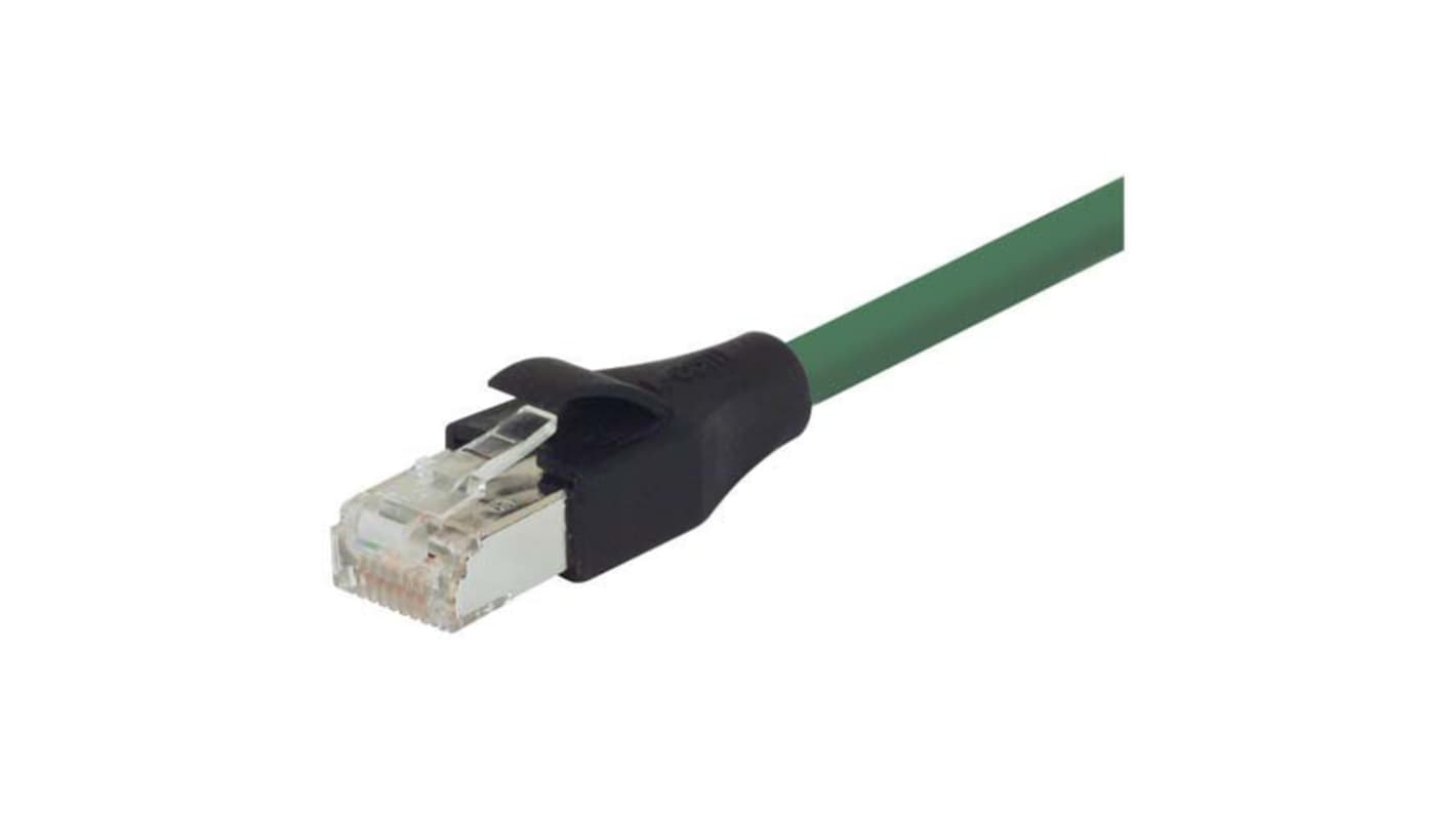 L-ComTRD, 10ft Cat6, Green RJ45 to Male RJ45 Male, Copper Braid Shielded, Terminated PVC Sheath
