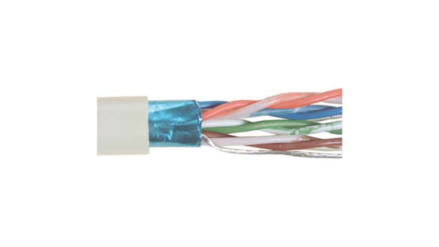 L-Com TFC Series Twisted Pair Cable, 8 Cores, Screened, 26 AWG, 1000ft, Screened Shield, Cat6 Cable