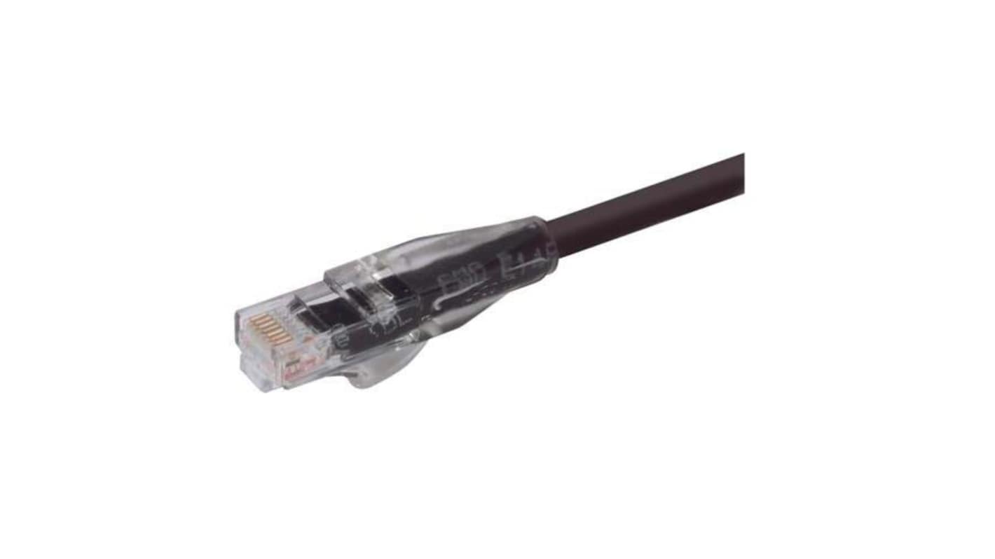 L-ComTRD, 14ft Cat5e, Black RJ45 to Male RJ45 Male, Copper Braid Shielded, Terminated PVC Sheath
