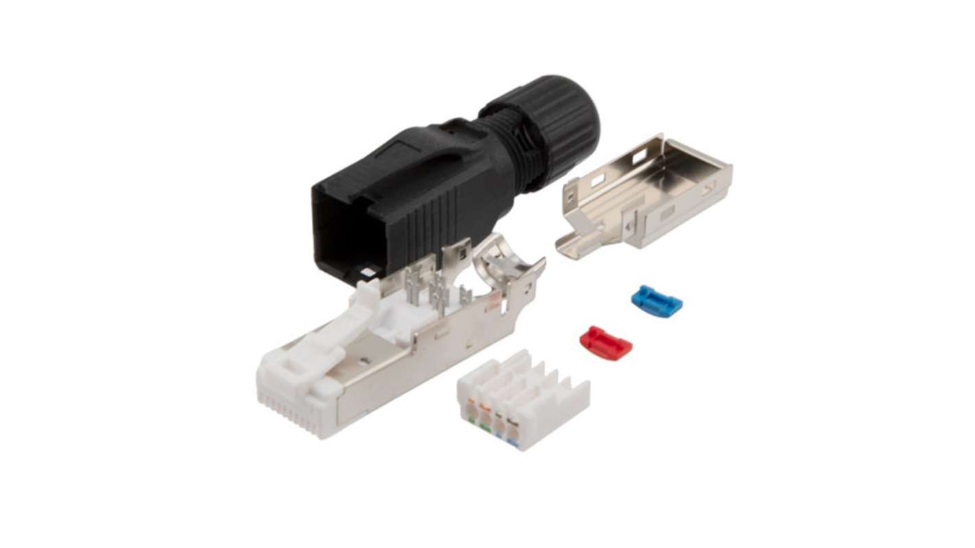 L-Com TSP Series Male Ethernet Connector, Surface Mount, Cat6a Straight 1 Port 1 -Way