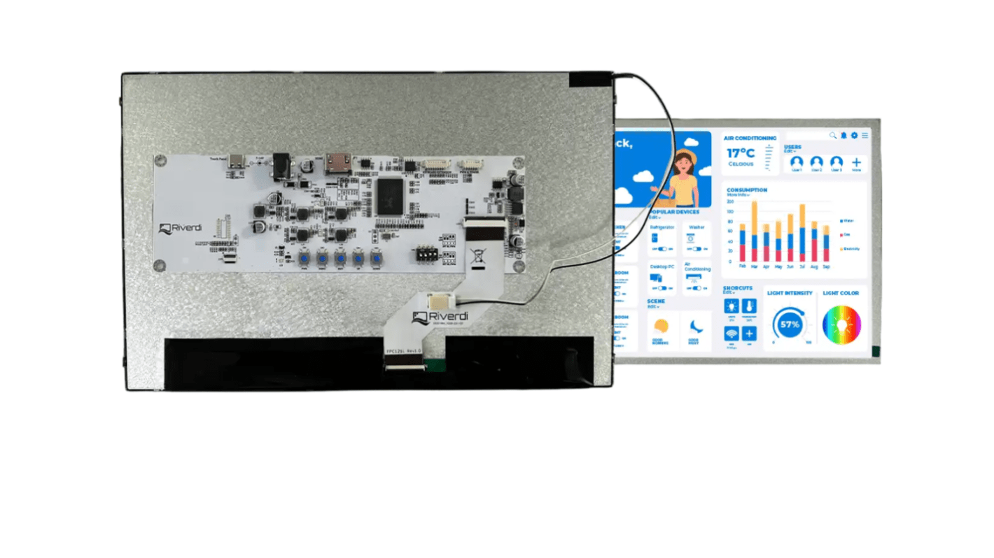 Riverdi RVT121HVHNWN00V1.0A IPS TFT TFT LCD Display, 12.1in, 1280 x 800pixels