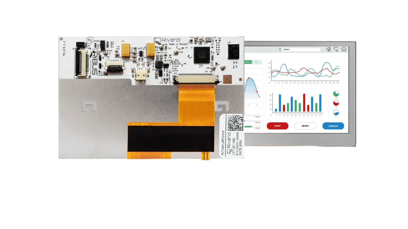 Riverdi RVT43HLBNWN00 TFT TFT LCD Display, 4.3in, 480 x 272pixels