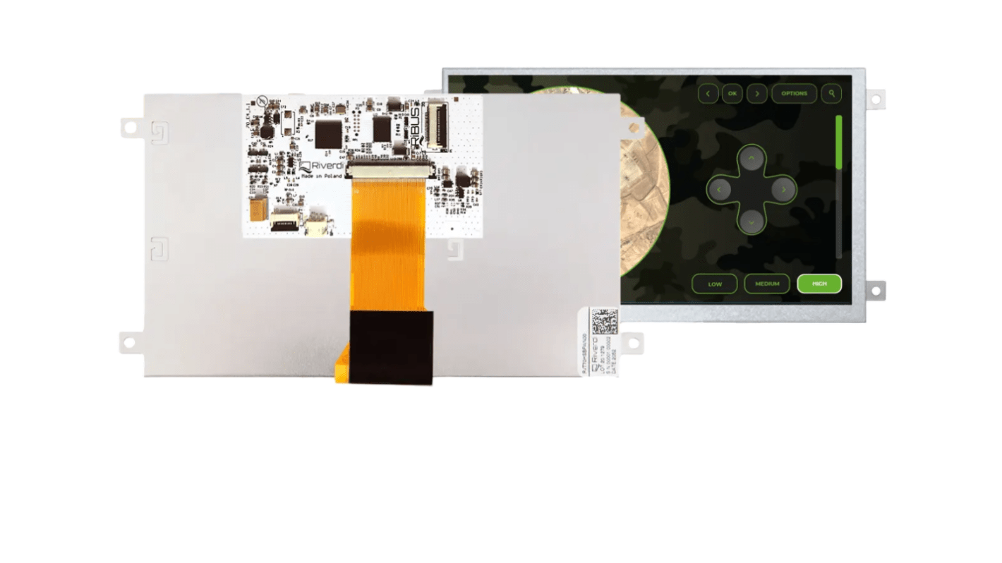 Riverdi RVT70HSBFWN00 IPS TFT TFT LCD Display, 7in, 1024 x 600pixels