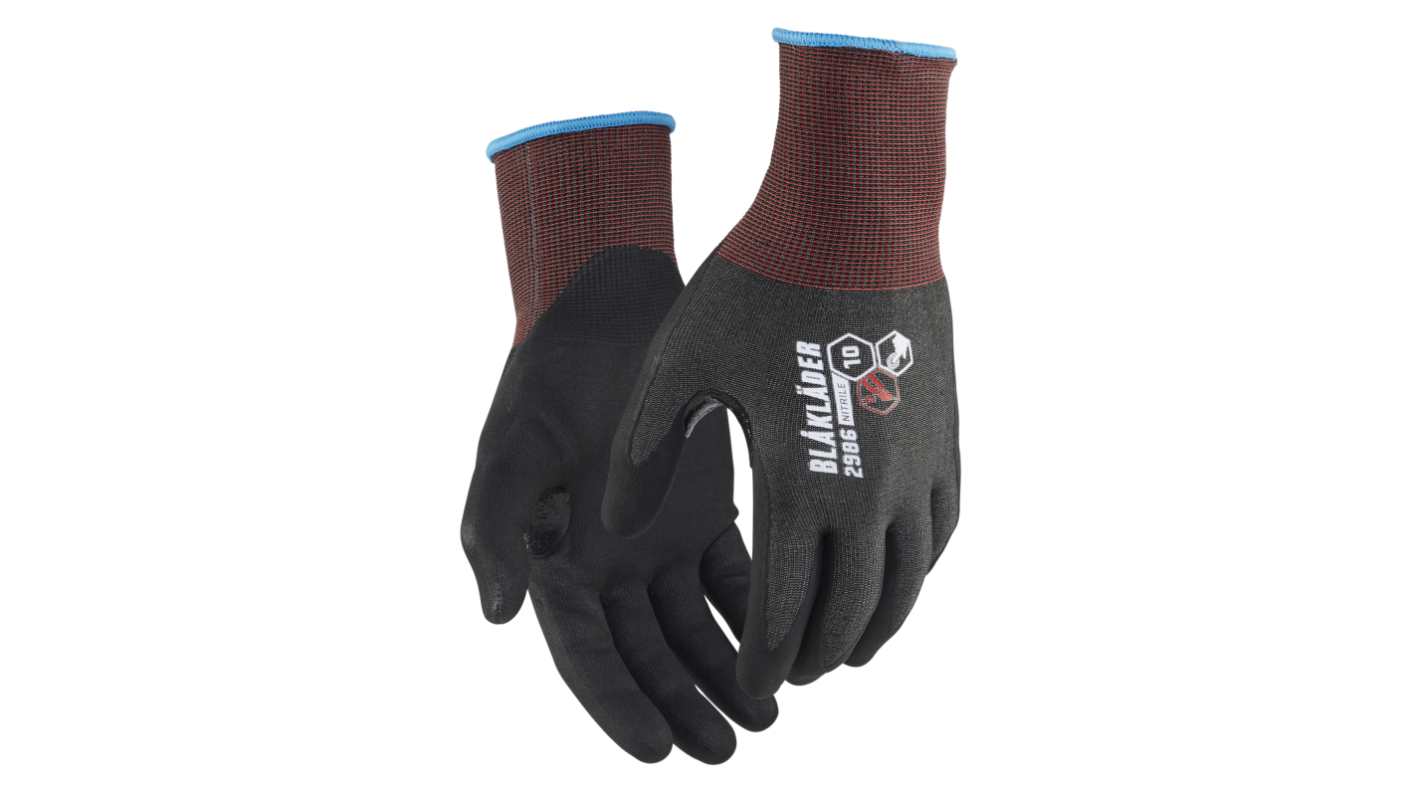Blaklader 2986 Black Nitrile Foam Cut Resistant Gloves, Size 6, Nitrile Coating