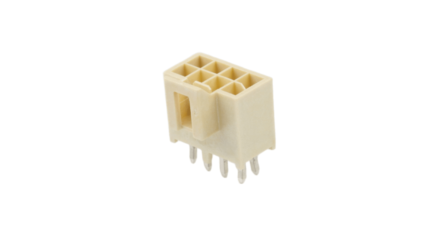 Molex 105310 Series Vertical PCB Mount PCB Header, 8 Contact(s), 2.5mm Pitch, 2 Row(s), Shrouded