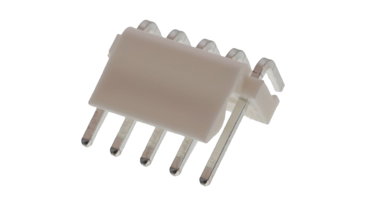 Molex 42892 Series Right Angle PCB Mount PCB Header, 5 Contact(s), 3.96mm Pitch, 1 Row(s), Shrouded, Unshrouded