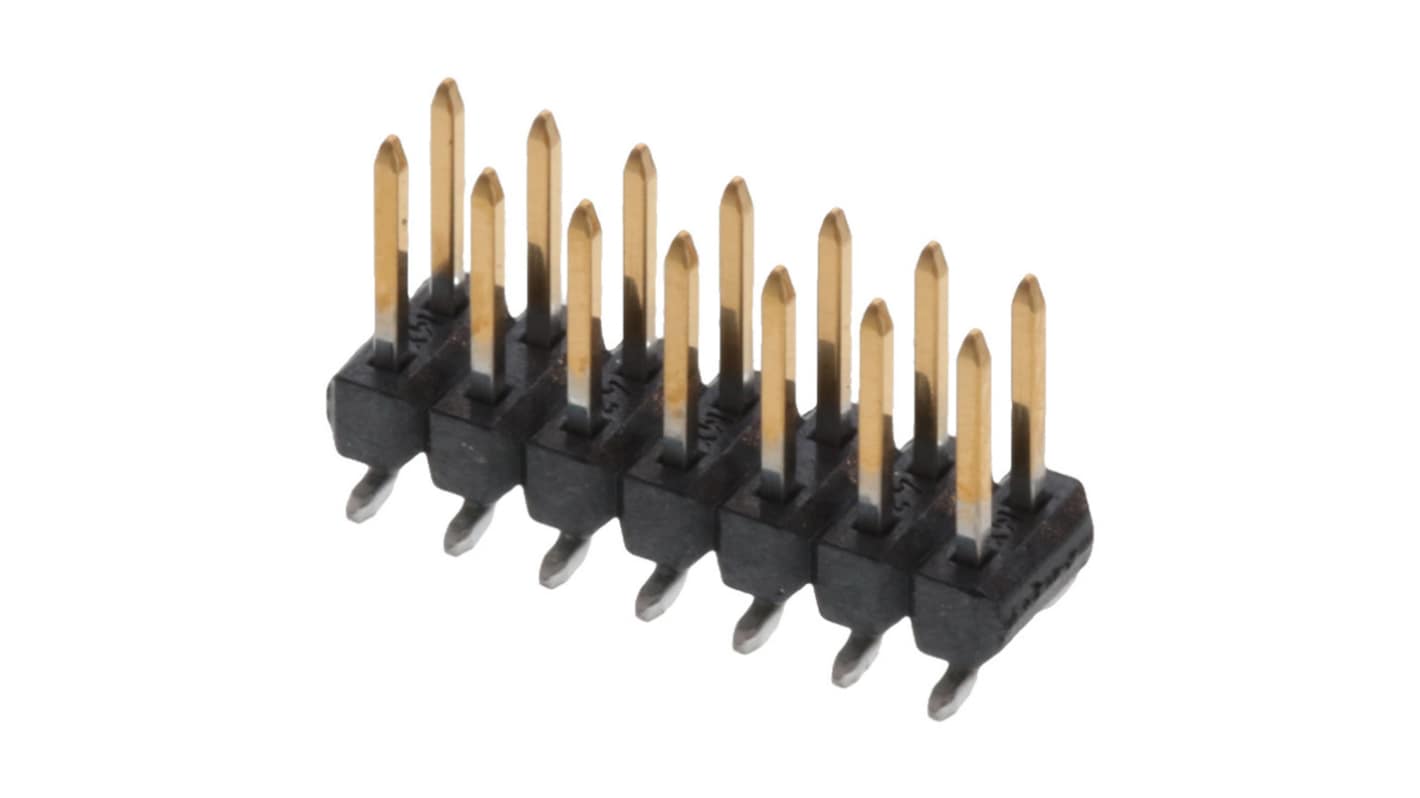 Molex 71308 Series Vertical Surface Mount PCB Header Pin, 14 Contact(s), 2.54mm Pitch, 2 Row(s), Unshrouded