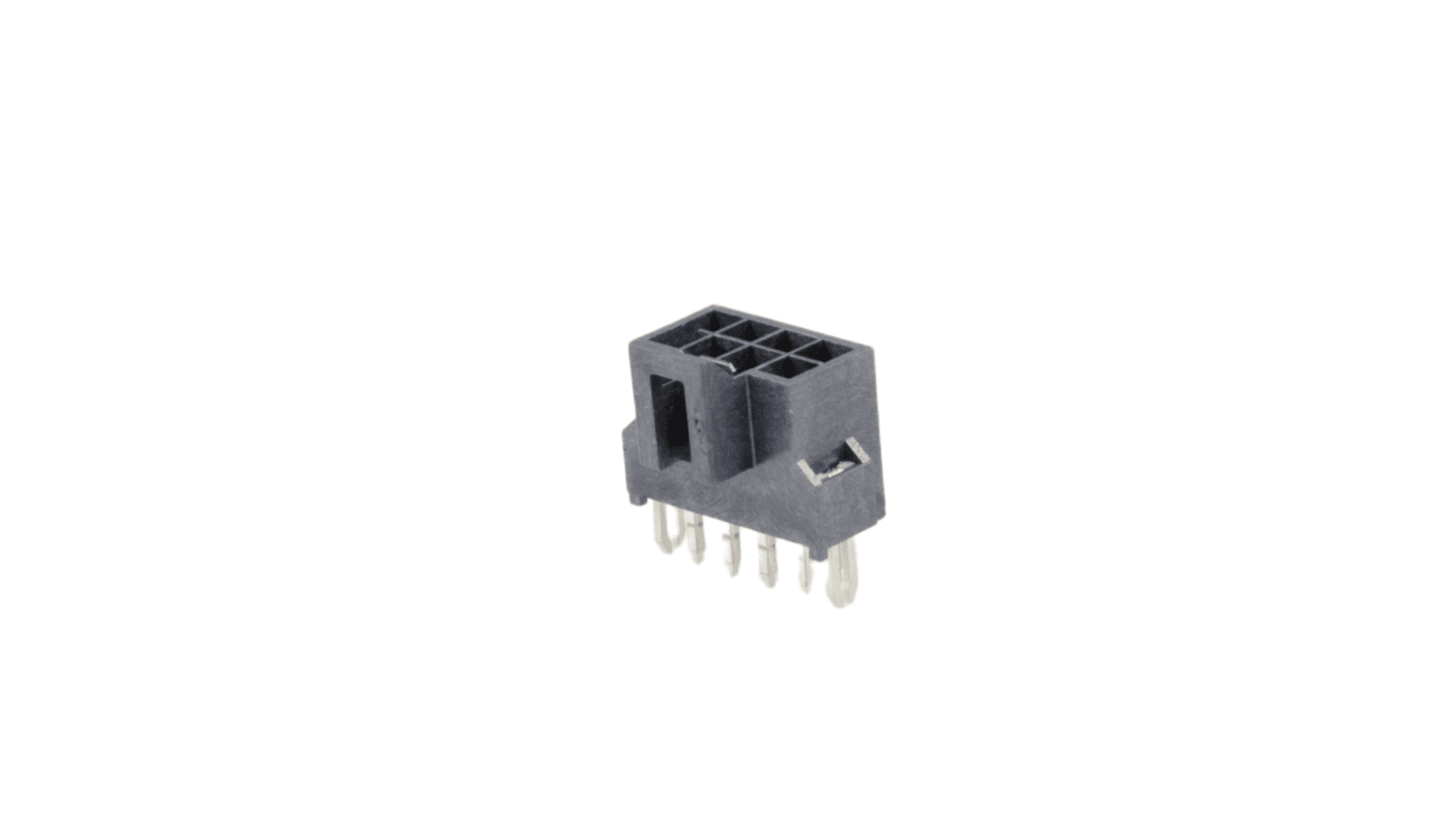 Molex 105312 Series Vertical Through Hole PCB Header Pin, 8 Contact(s), 2.5mm Pitch, 2 Row(s), Shrouded