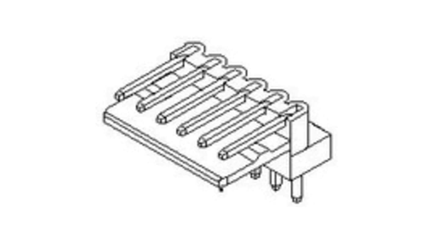 Molex 5046 Series Right Angle Through Hole PCB Header Pin, 6 Contact(s), 2.5mm Pitch, 1 Row(s), Unshrouded
