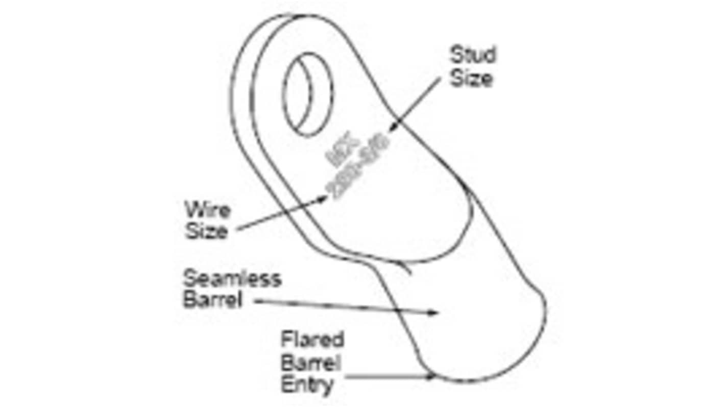 Molex Uninsulated Ring Terminal, M12 Stud Size