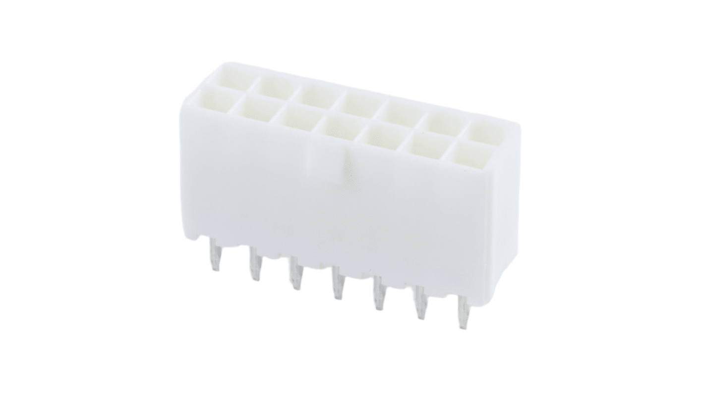Molex 5569 Series Vertical Through Hole PCB Header, 14 Contact(s), 4.2mm Pitch, 2 Row(s), Shrouded