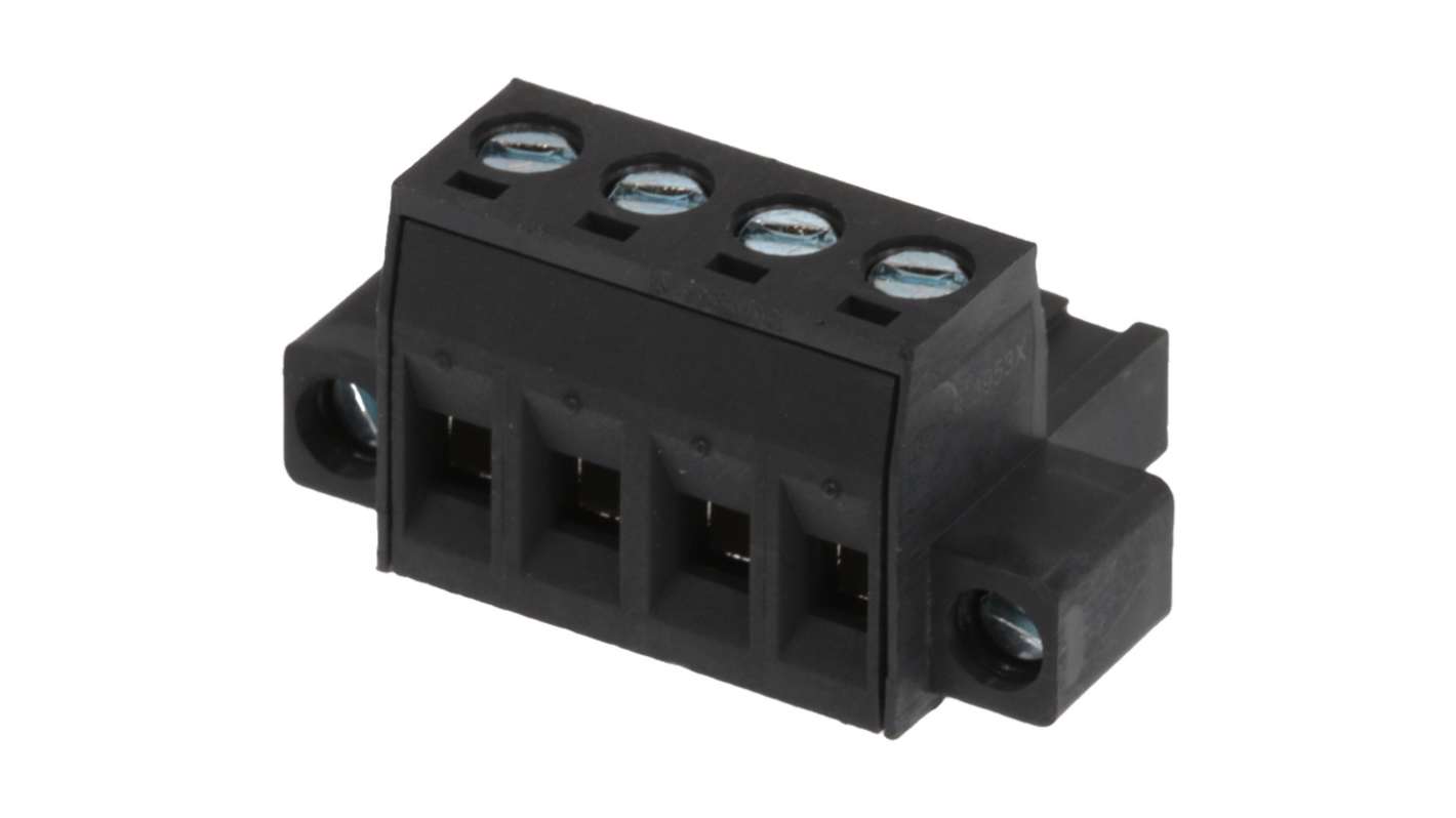 Molex, 5.08mm Pitch, 39534, 4 Way, Vertical, Pluggable Terminal Block, Plug, Cable Mount, Screw Termination, 39534-0004