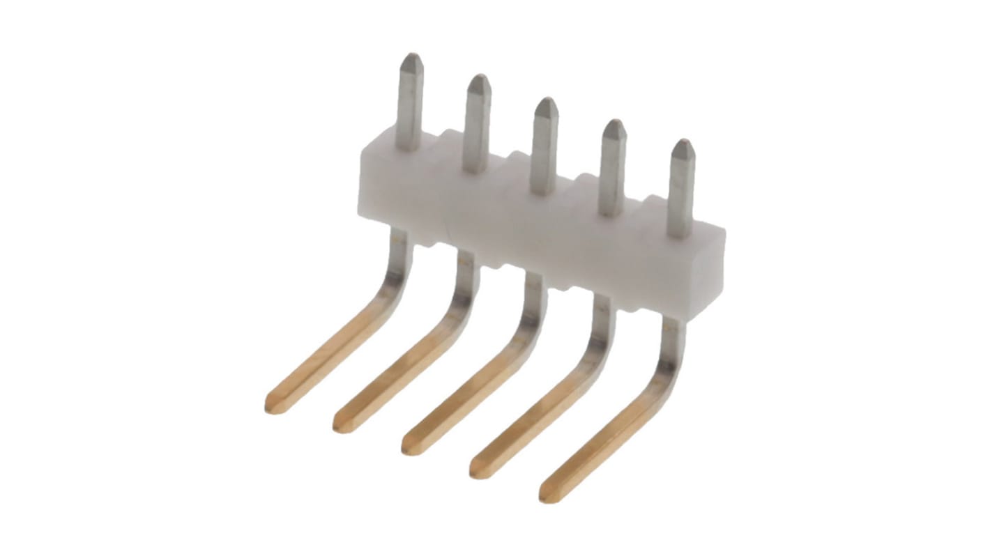 Molex 4094 Series Right Angle PCB Mount PCB Header, 5 Contact(s), 2.54mm Pitch, 1 Row(s), Unshrouded