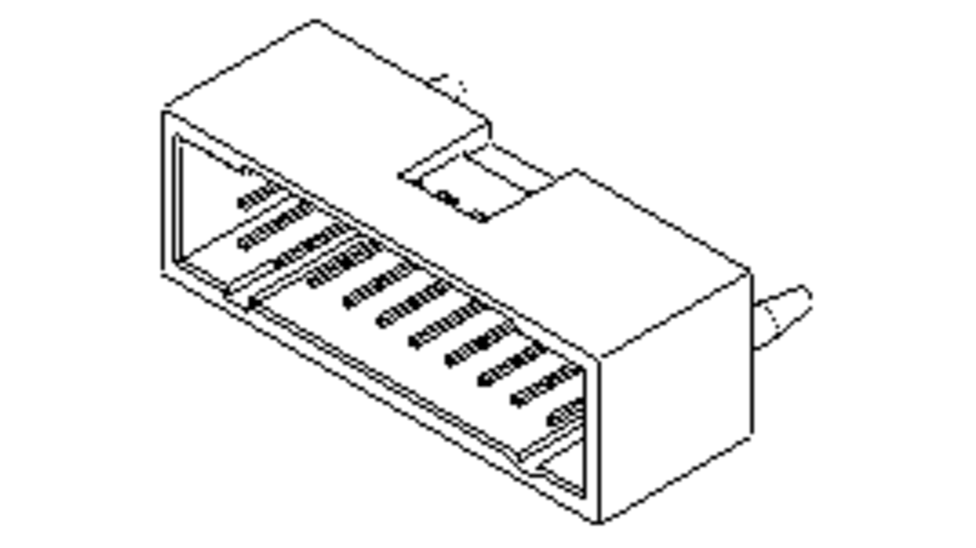 Molex 70568 Series Vertical Through Hole PCB Header, 16 Contact(s), 2.54mm Pitch, 2 Row(s), Shrouded