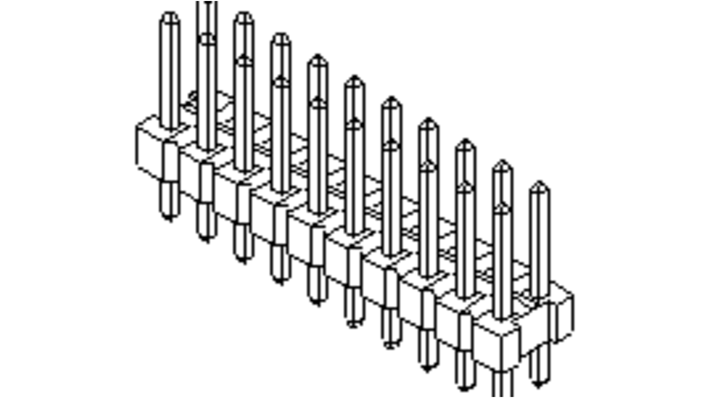 Molex 70280 Series Vertical PCB Mount PCB Header, 20 Contact(s), 2.54mm Pitch, 2 Row(s), Unshrouded
