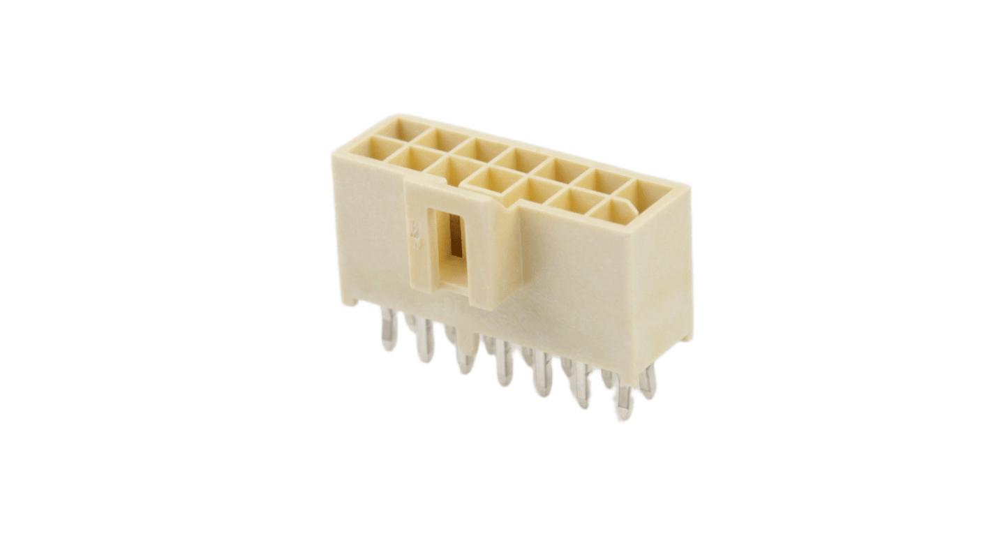 Molex 105310 Series Vertical Through Hole PCB Header, 14 Contact(s), 2.5mm Pitch, 2 Row(s), Shrouded