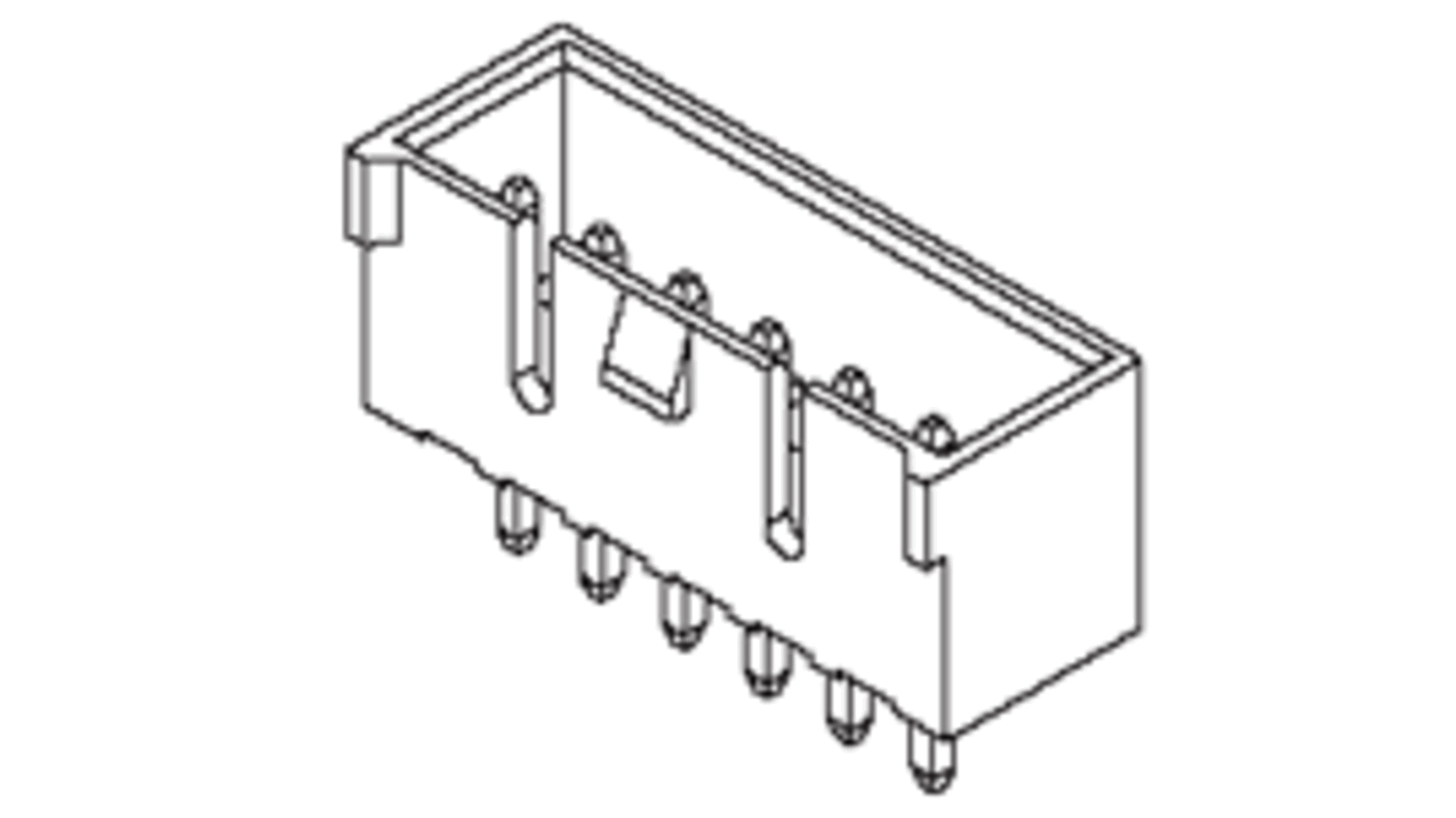 Molex 35312 Series Vertical Through Hole PCB Header, 7 Contact(s), 2.5mm Pitch, 1 Row(s), Shrouded