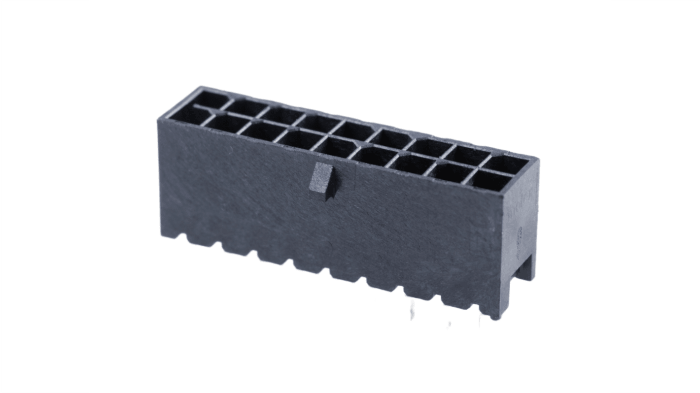 Molex 206832 Series Vertical Through Hole PCB Header Pin, 3 Contact(s), 3mm Pitch, 2 Row(s), Shrouded