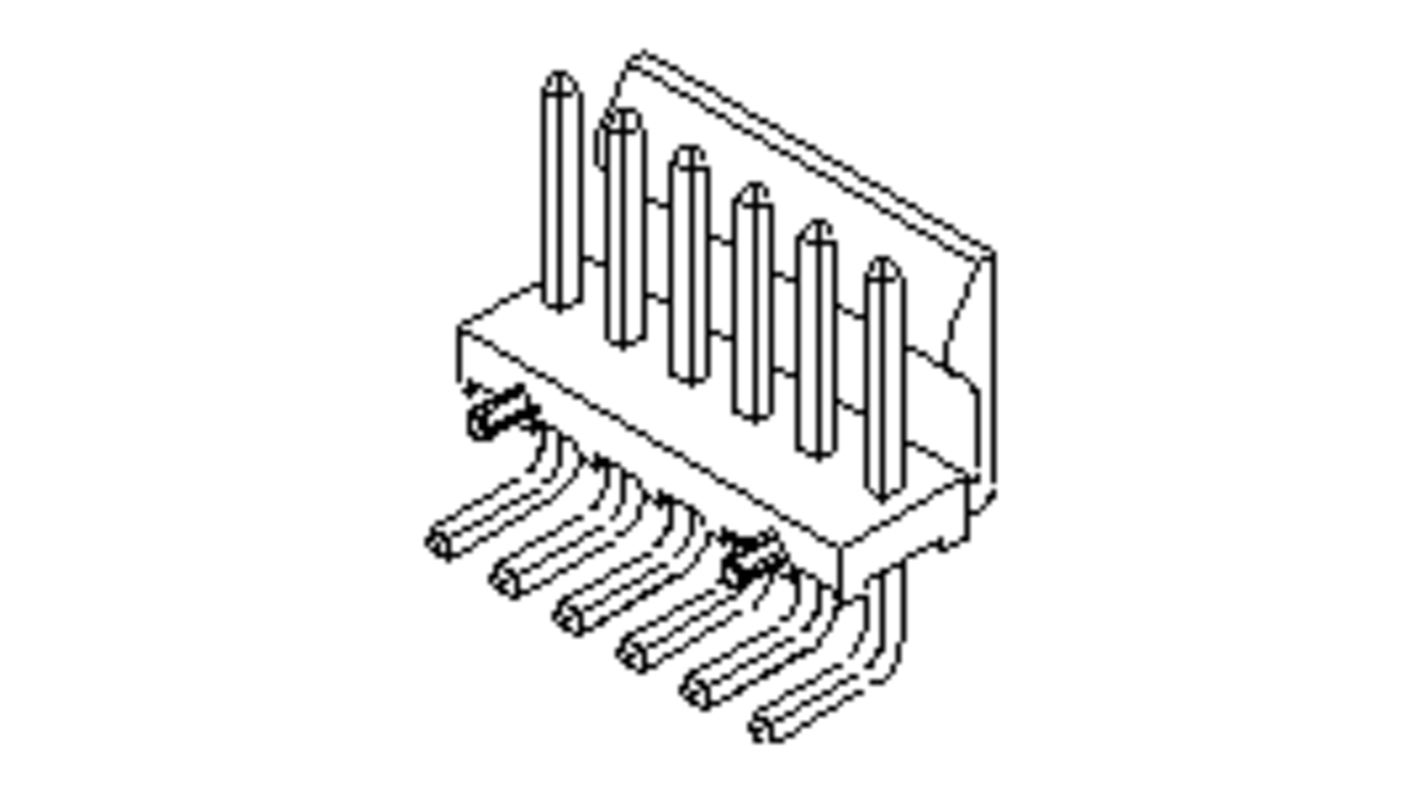 Molex 42492 Series Right Angled Through Hole PCB Header, 12 Contact(s), 3.96mm Pitch, 1 Row(s), Shrouded