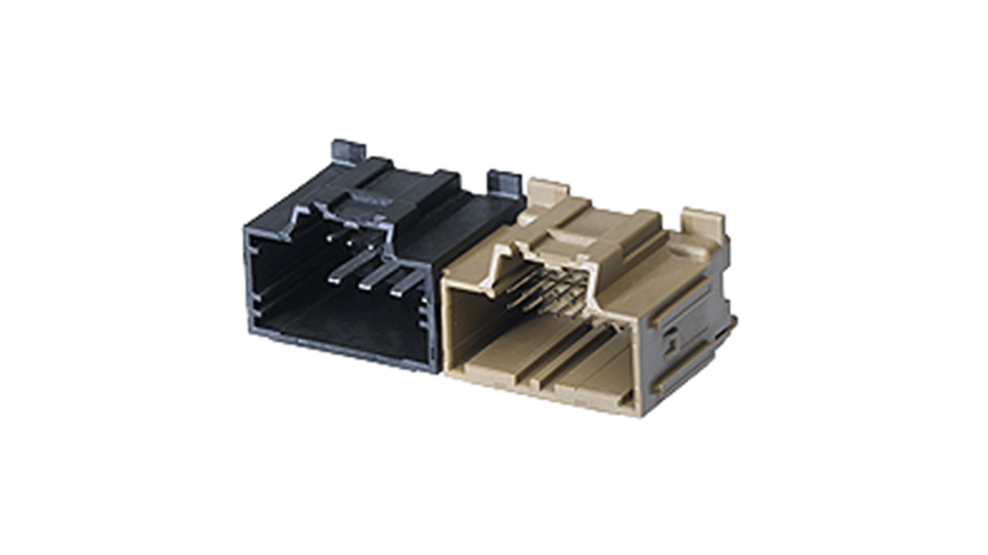 Molex, 34708 Header Plug Black, Grey Through Hole 24 Way, Solder Termination 34708-2029