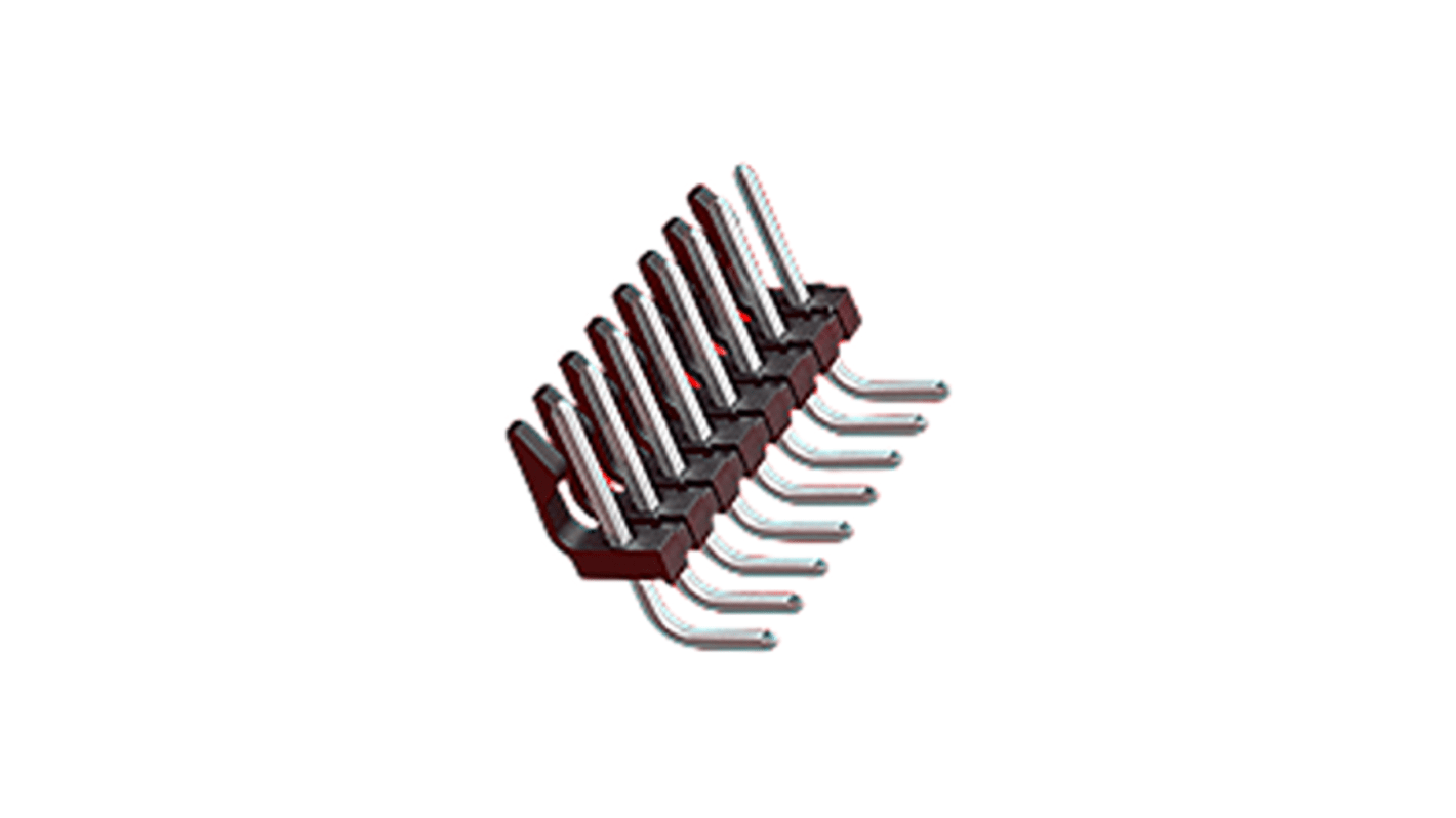 Molex 41672 Series Right Angle Through Hole PCB Header Pin, 4 Contact(s), 3.96mm Pitch, 1 Row(s), Unshrouded