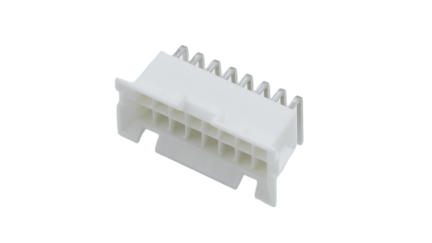 Molex 42404 Series Right Angle Through Hole PCB Header Pin, 16 Contact(s), 4.2mm Pitch, 2 Row(s), Shrouded