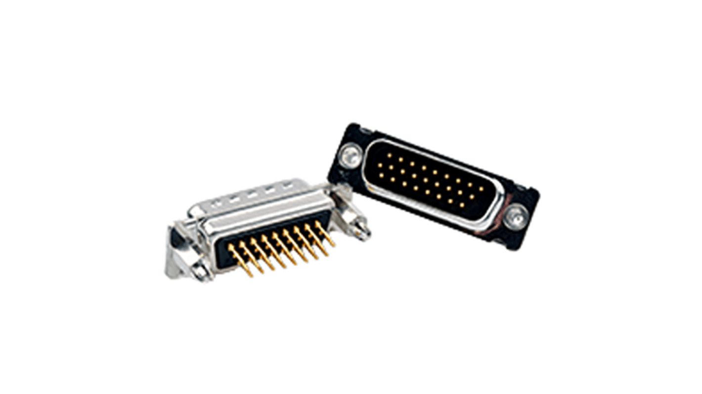 FCT from Molex 1731 26 Way Panel Mount D-sub Connector Plug, 1.98mm Pitch, with Flange