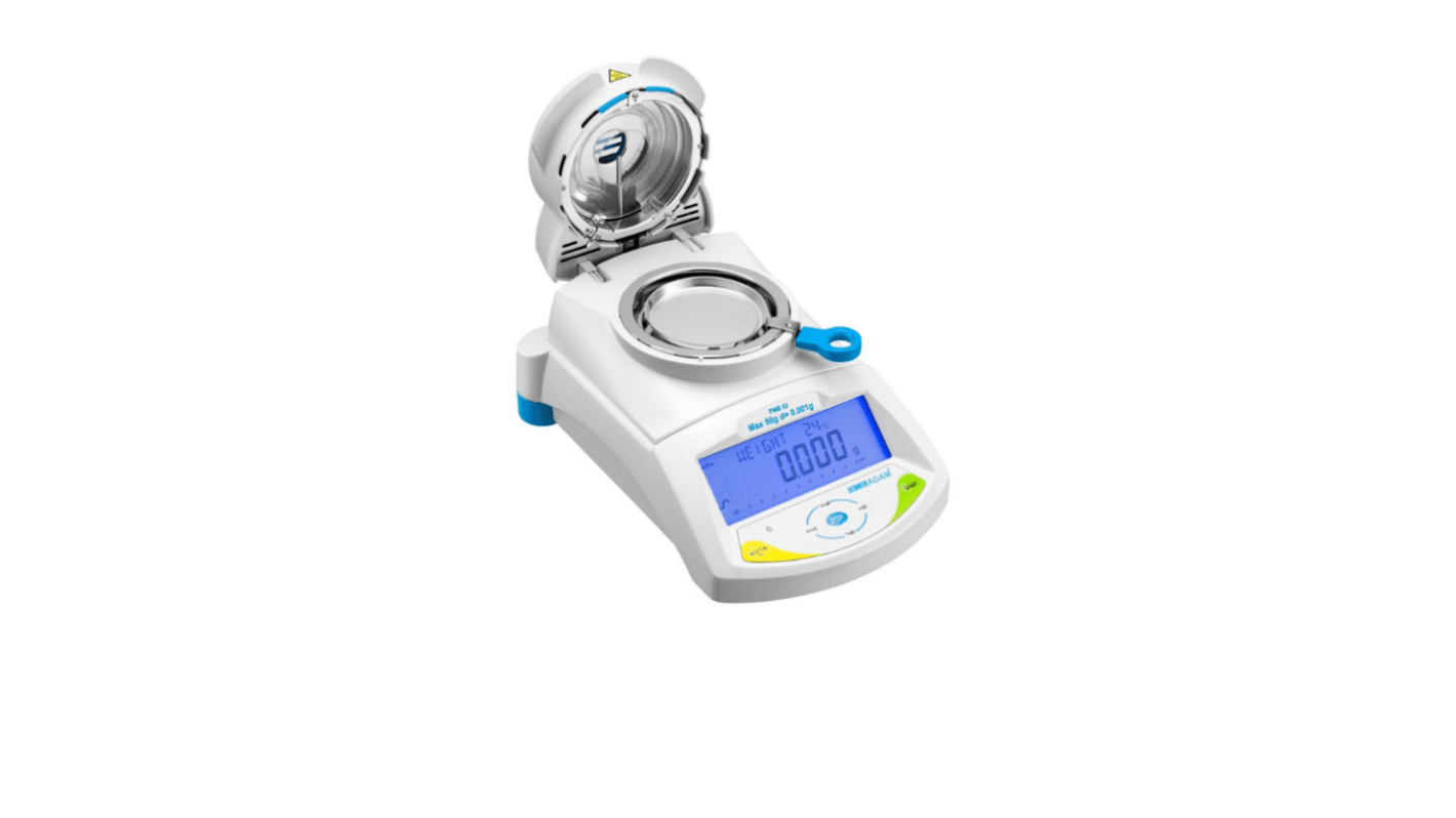 Adam Equipment Co Ltd Moisture Analyser, 0.05 % Accuracy, Backlit LCD Display, Mains-Powered