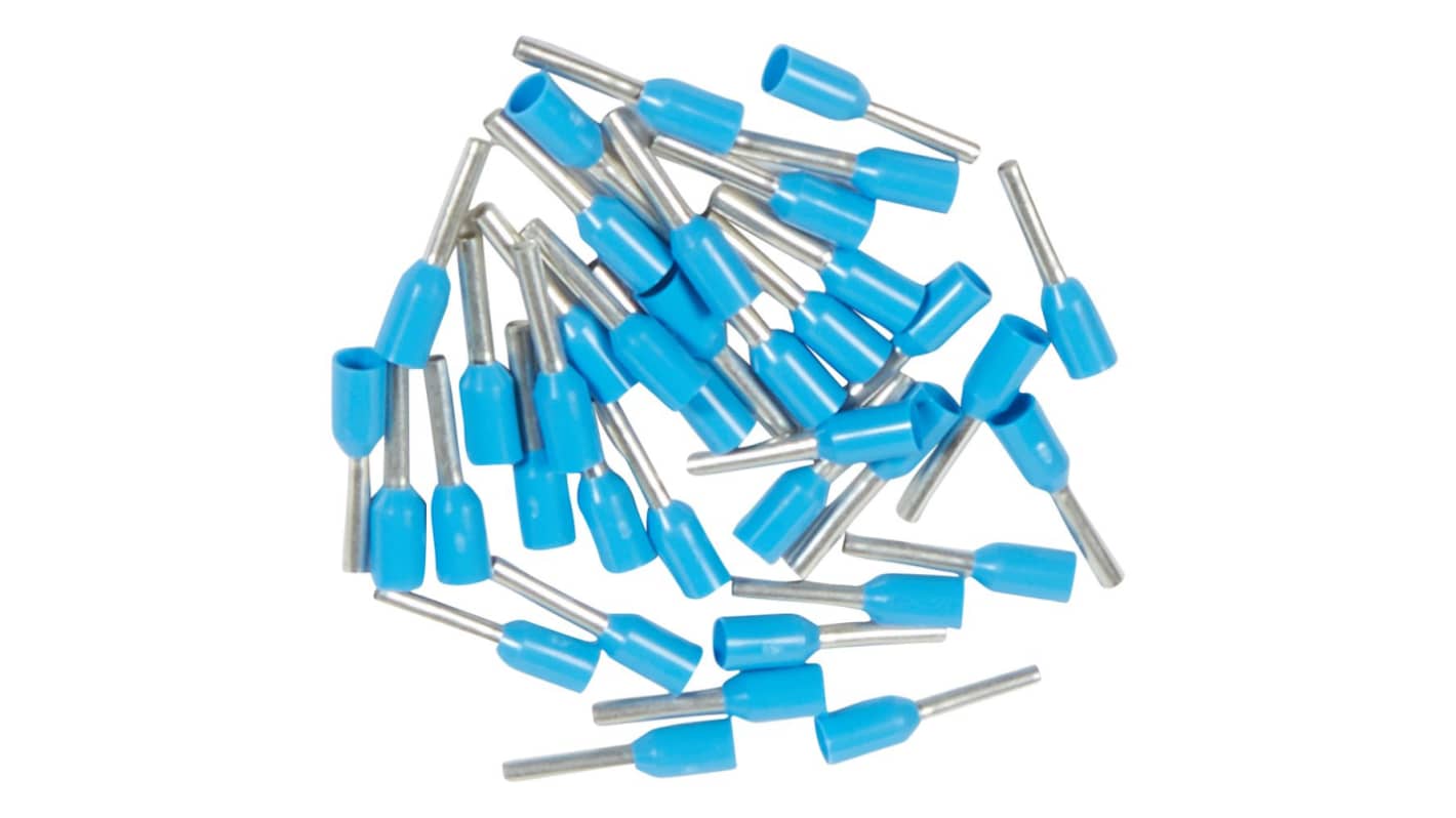 Legrand, 0377 Insulated Ferrule, 8mm Pin Length, 1.5mm Pin Diameter, Blue
