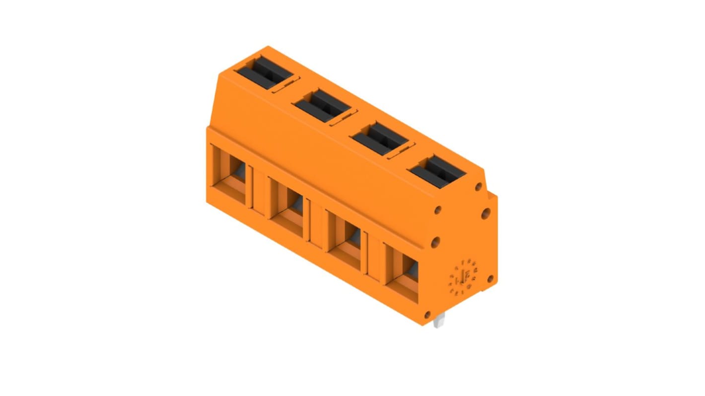 Weidmüller 2787590000 Series PCB Terminal Block, 4-Contact, 7.5mm Pitch, Push-In, 1-Row, Solder Termination