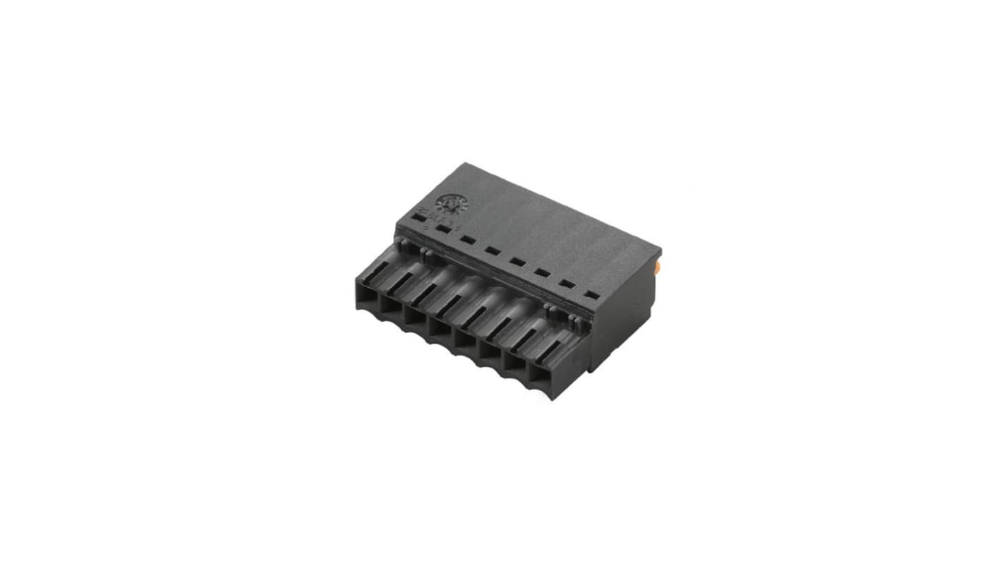 Weidmüller 2459340000 Series Straight Plug-In PCB Socket, 8-Contact, 1-Row, 3.5mm Pitch, Push In Termination